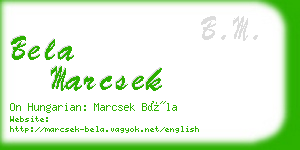 bela marcsek business card